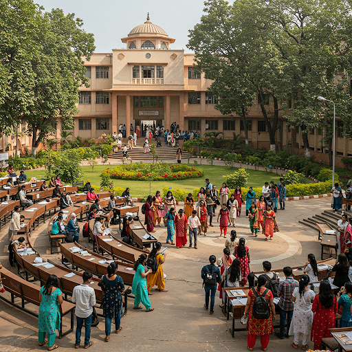 Students participating in collaborative group activity